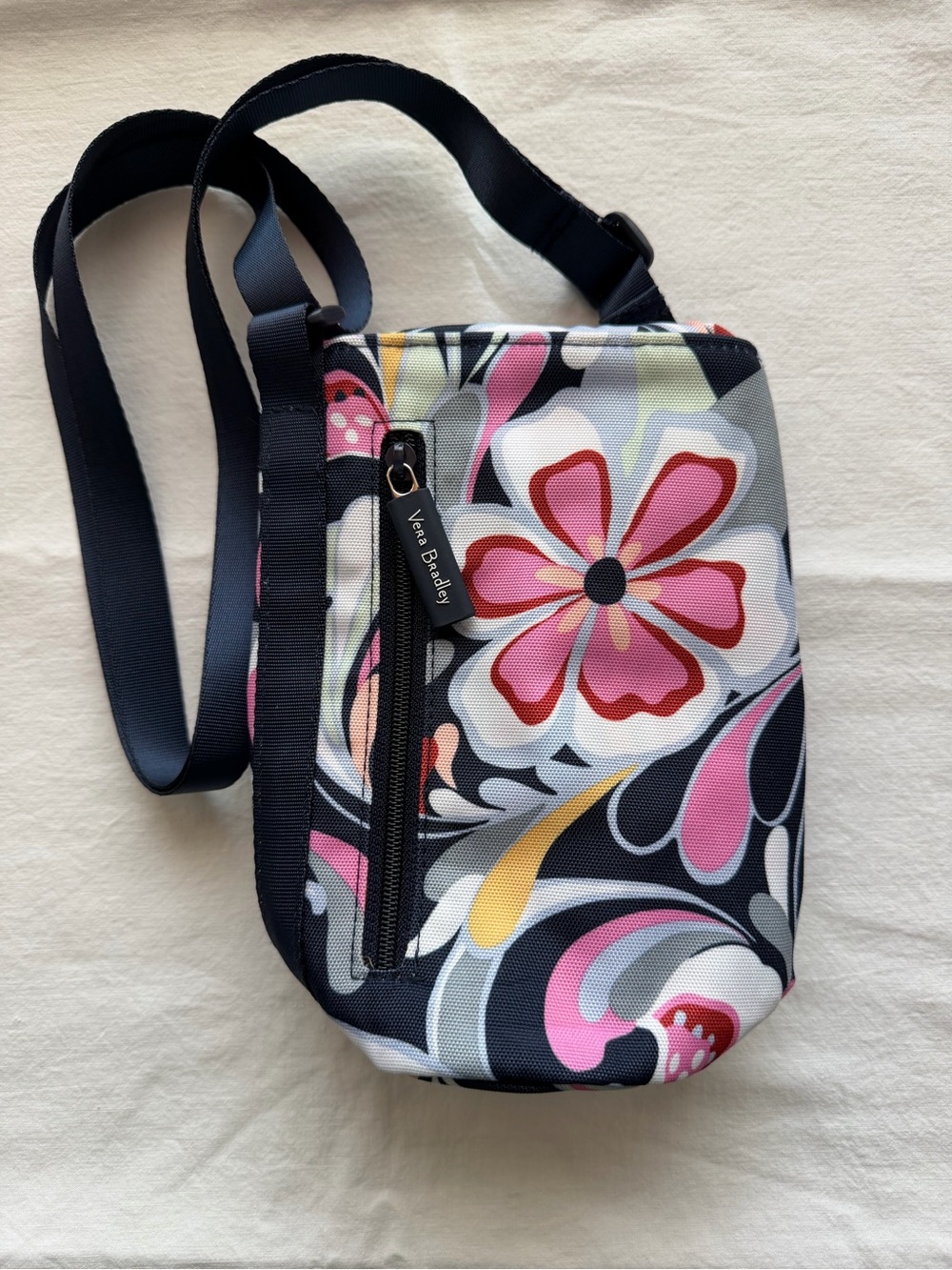 Vera Bradley Pink Floral Crossbody Bottle Holder - Picture 2 of 6
